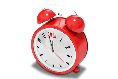 vintage red alarm clock with 2015 on transparent background - Download Free Stock Videos Pikwizard.com