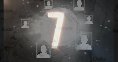Glowing Number Seven with Networkized Globe and Map Background - Download Free Stock Images Pikwizard.com