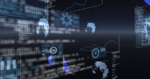 Futuristic Global Network with Data Visualization Elements - Download Free Stock Images Pikwizard.com