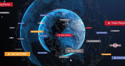 Social Media Network on Digital Earth with Notifications
