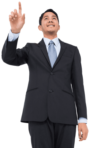 businessman touching virtual interface transparent background - Download Free Stock Videos Pikwizard.com