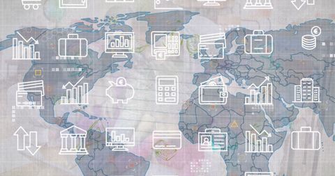 Global Business and Education Concept with Hologram Icons - Download Free Stock Images Pikwizard.com