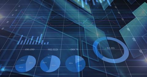 Futuristic Digital Dashboard with Interactive Data Visualizations