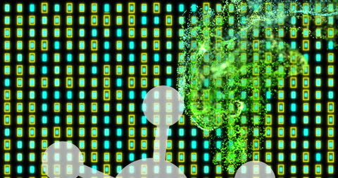 Abstract Digital Interface with Dynamic Shapes and Light Patterns