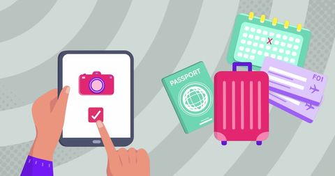 Digital Vacation Planning with Travel Essentials Icons - Download Free Stock Images Pikwizard.com