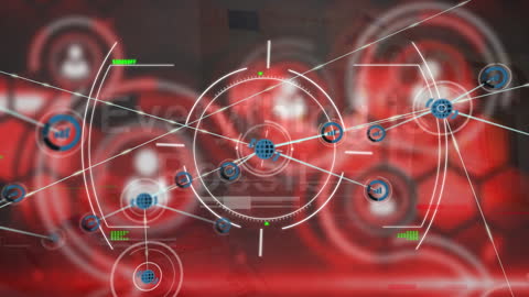 Digital Interface Displaying Global Network Connections