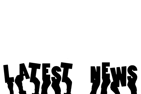 Transparent hands icon with latest news text concept design