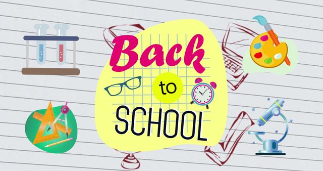 Back to School Concept with Educational Icons on White Background - Download Free Stock Images Pikwizard.com