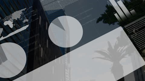 Animated Financial Data Overlay in Urban Scene