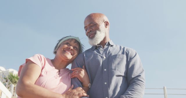 Senior Couple Embracing on Sunny Day Outdoors, Love and Happiness - Download Free Stock Images Pikwizard.com