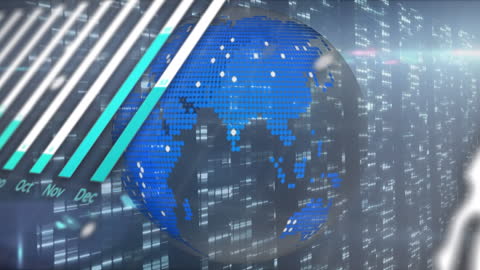 Futuristic Global Data Network and Digital Interface