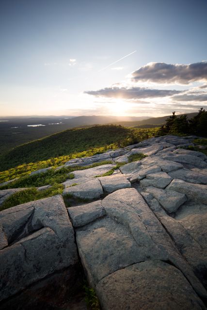 Scenic Mountain Landscape with Sunset and Rocky Terrain - Download Free Stock Images Pikwizard.com