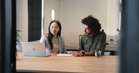 Professional business meeting collaboration in modern office