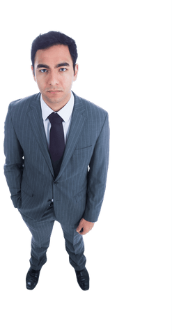 Transparent Businessman in Formal Suit High Angle View
