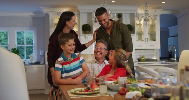 Multigenerational Family Enjoying Dinner Together at Home - Download Free Stock Images Pikwizard.com