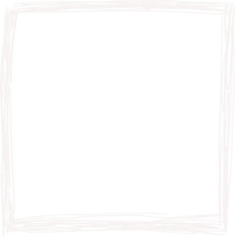 Hand-drawn rough-edged frame with transparent background