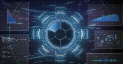 Digital Interface with Global Computing and Data Processing Visual - Download Free Stock Images Pikwizard.com