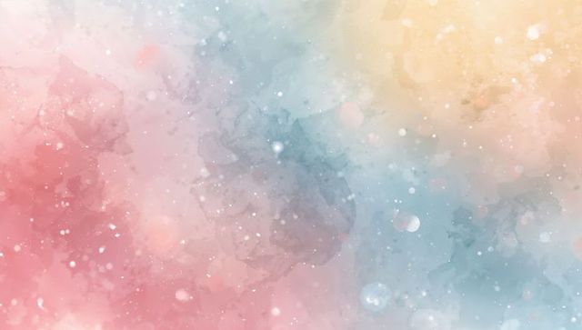 Flowing pastel watercolor texture featuring dreamy bokeh, white speckles and ethereal glow