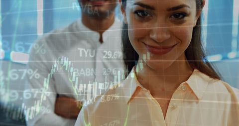Smiling Business Professionals Analyzing Stock Market Growth - Download Free Stock Images Pikwizard.com