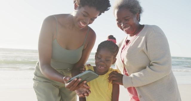 Three Generations of African American Women Enjoying Time at the Beach - Download Free Stock Images Pikwizard.com