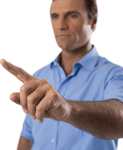 Man Interacting with Invisible Transparent Virtual Interface - Download Free Stock Videos Pikwizard.com