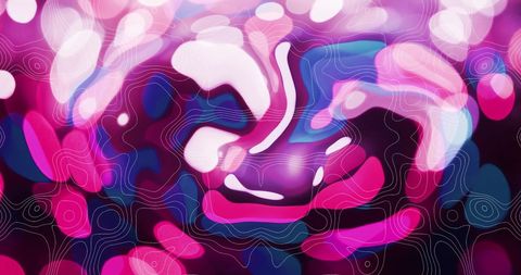 Abstract Composition of White Shapes on Vibrant Pink and Green Background - Download Free Stock Images Pikwizard.com