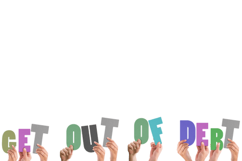 hands holding colorful letters saying get out of debt transparent - Download Free Stock Videos Pikwizard.com