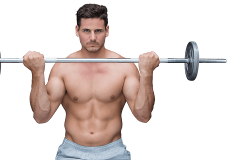 transparent image of strong male weightlifter holding barbell - Download Free Stock Videos Pikwizard.com