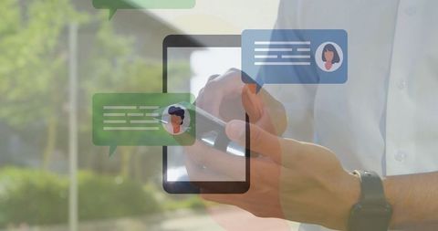 Person Engaging in Digital Chatting on Smartphone Outdoors