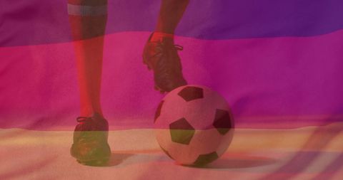 Football player with german flag overlaid on background