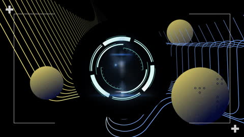 Futuristic Digital Interface with Glowing Holographic Elements