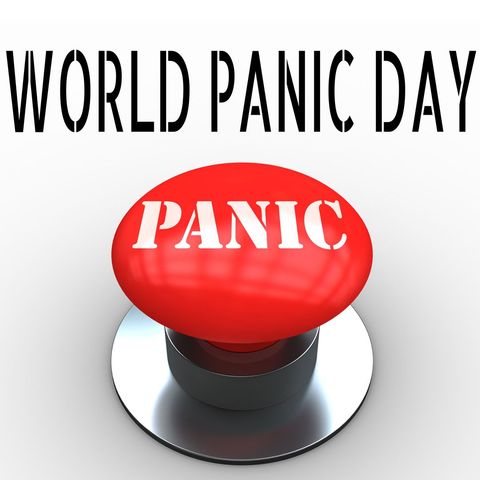 world panic day concept with large red panic button - Download Free Stock Templates Pikwizard.com