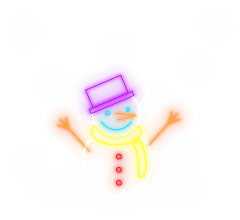Transparent Neon Snowman with Colored Highlights in Winter Wonderland - Download Free Stock Videos Pikwizard.com