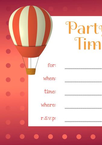 Hot Air Balloon Party Invitation Template for Exciting Celebrations