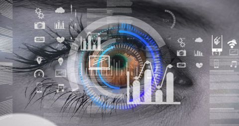 Futuristic Eye Scanning Digital Interface Concept