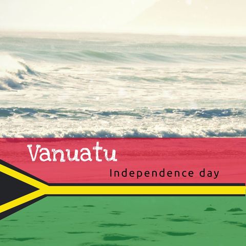 Vanuatu Independence Day with Flag Overlooking Seascape - Download Free Stock Templates Pikwizard.com
