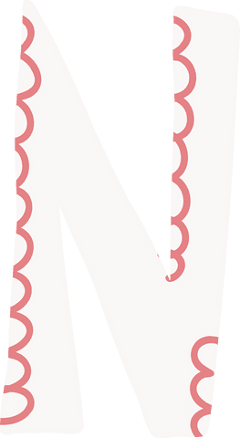 Stylized coral-trim n on transparent background for typography art