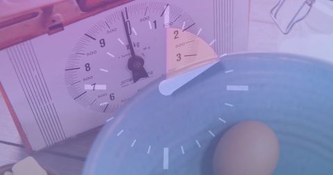 Time Management in Cooking with Egg and Kitchen Scale - Download Free Stock Images Pikwizard.com