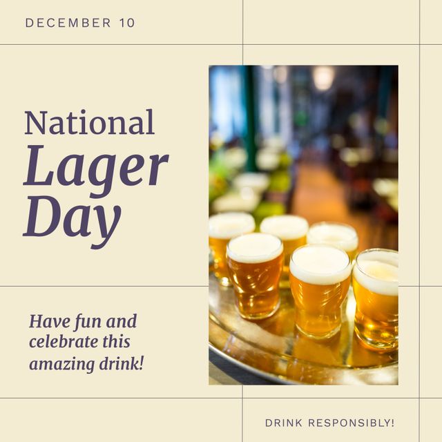 National Lager Day Celebration Banner with Beer Glasses - Download Free Stock Templates Pikwizard.com