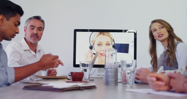 Remote Video Conference Call in Modern Office - Download Free Stock Images Pikwizard.com