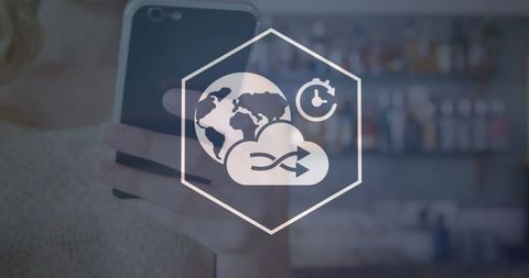 Digital Connectivity with Global Networks Concept over Smartphone