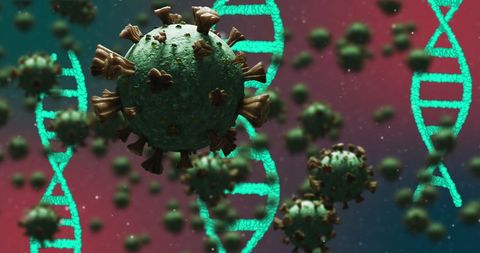 3D Illustration of COVID-19 Cells with DNA Strands - Download Free Stock Images Pikwizard.com