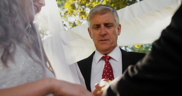 Father Giving Away Daughter at Wedding Ceremony in Outdoor Setting - Download Free Stock Images Pikwizard.com