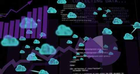 Futuristic Digital Cloud Computing Network Visualization - Download Free Stock Images Pikwizard.com