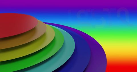 Abstract colorful circles on vibrant rainbow