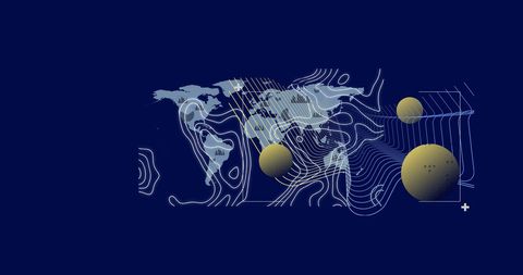 Digital World Map with Geometric Data Elements - Download Free Stock Images Pikwizard.com