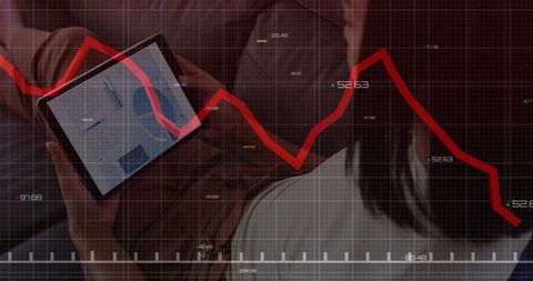 Business Professionals Analyzing Digital Tablet in Drap Downtime