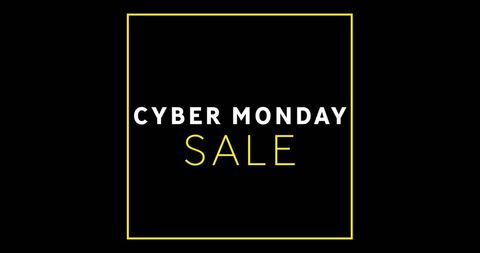 Cyber Monday Sale Promotional Banner with Yellow and White Text - Download Free Stock Images Pikwizard.com