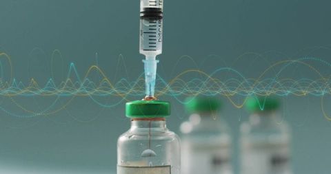 Syringe and vial with digital interface and data waveforms