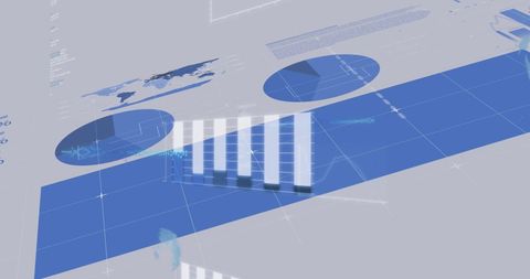 Digital Data Interface Displaying Analytical Growth Charts